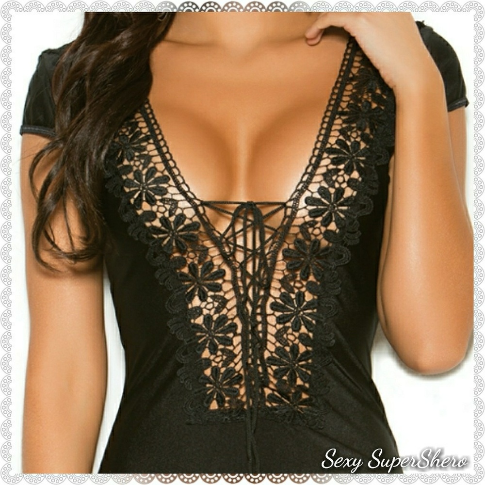 COPY TOP SELLER! 🆕Boho Short Sleeve Mini Dress Sexy Lace Up Front - Picture 5 of 7